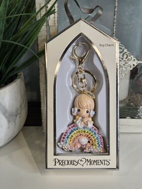Precious Moments Gold Rainbow Crystal Bag Charm